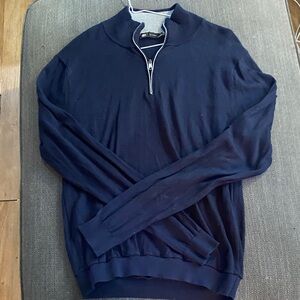 Navy Zip-Up Sweater for Men
